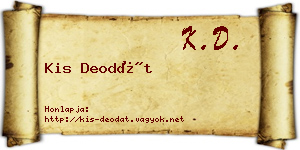 Kis Deodát névjegykártya